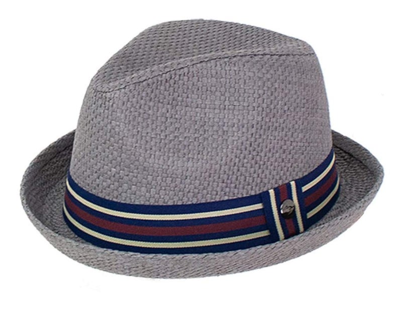 Peter Grimm Men's Depp Natural Straw Fedora, Grey,XX-Large